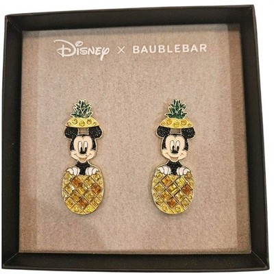Disney x Baublebar PINEAPPLE MICKEY MOUSE Drop Earrings Rhinestones