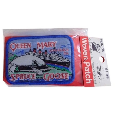 Queen Mary Spruce Goose LB CA Woven Iron-On Patch