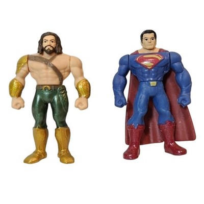 DC Comics Mega Bloks Mini Figures: Superman & Aquaman Figurines ~ 2 Tall