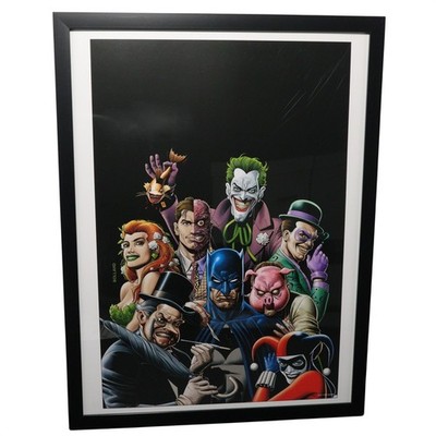 Batman & Villains Framed 12x16 Comic Cover Art by Brian Bolland | DC Comics