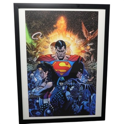 DC Trinity Framed 12x16 Superman Batman Wonder Woman Poster Art Pérez DC Comics