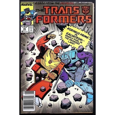 Vintage Marvel Transformers Comic Book #43 Newsstand Prime vs Galvatron 1980s