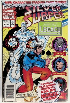 Vintage 1993 Marvel Silver Surfer Annual Comic Legacy Terrax Ganymede Card
