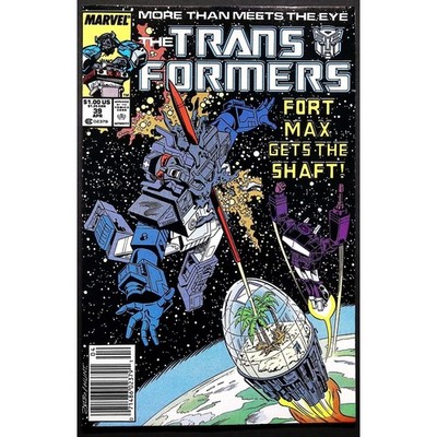The Transformers Comic Book #39 Fort Max Gets The Shaft Marvel 1987 Newsstand