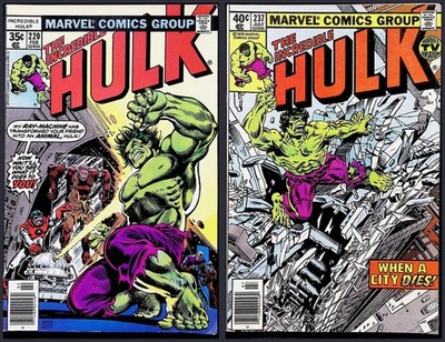 Incredible Hulk 2X Comic Lot #220 237 Newsstand Bronze Age Marvel