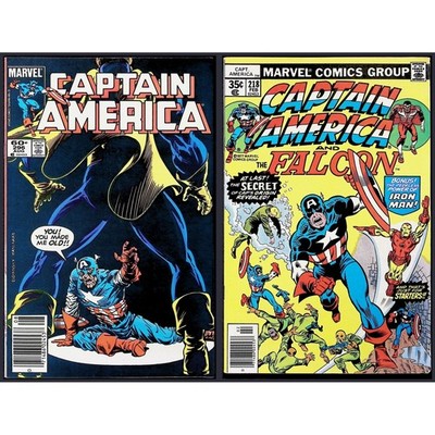 Captain America 2X Comic Lot #218 296 Cap Origin Revealed Newsstand Marvel