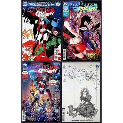 Harley Quinn 4X Comic Lot #1 59 60 60 Rebirth Amanda Conner DC