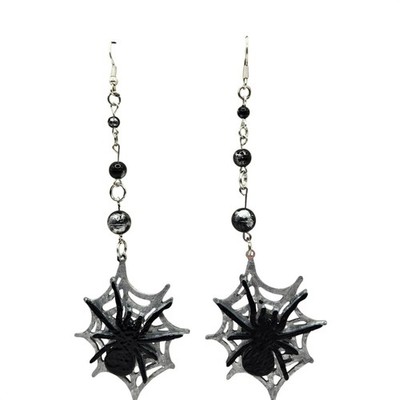 Handmade Spider Web Drop Dangle Earrings Halloween Gothic Punk Jewelry Spooky