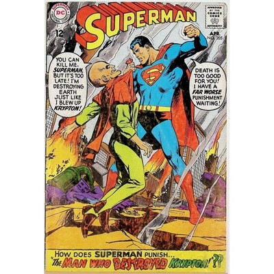 DC Comics Comic Book Superman Silver Age April 1968 #205 Lex Luthor Cover