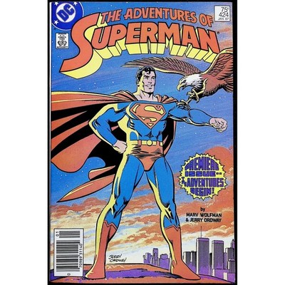 DC Comics Comic Book Adventures of Superman #424 Newsstand 1st Cat Grant Key