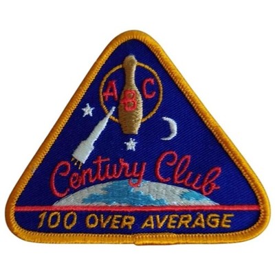 ABC Bowling Patch Century Club 100 Over Average Space Rocket Retro Award