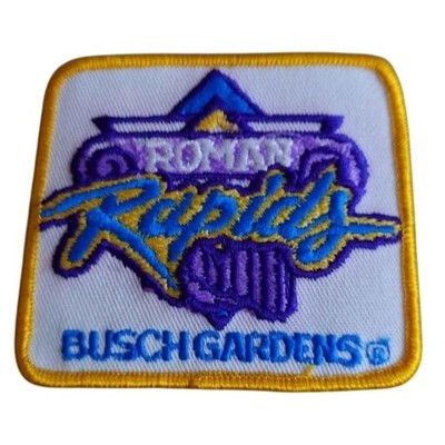Busch Gardens Patch Roman Rapids River Raft Ride Souvenir Embroidered