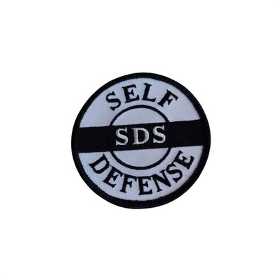 SDS Morale Patch Self Defense White Black Embroidered Iron On