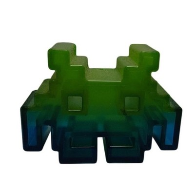 Official Space Invaders Alien Figurine Green/Blue Gradient Retro Arcade Art