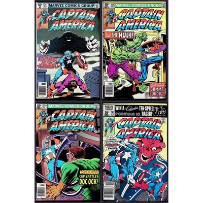 Captain America 4X Comic Lot #251 257 259 263 Newsstand Marvel Doc Ock Hulk