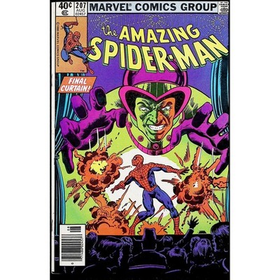 Amazing Spider-Man #207 Newsstand 1980 Marvel comic book vs Mysterio Final Curta