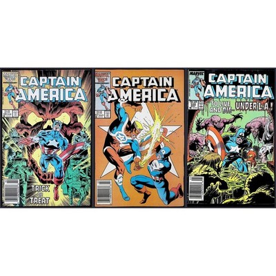Captain America 3X Comic Lot #326 327 329 Newsstand Super Patriot Power Broker