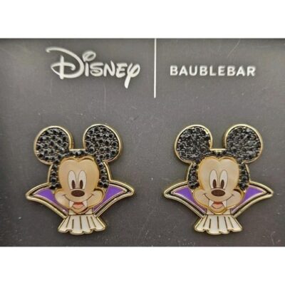 Disney X Baublebar Stud Earrings Mickey Mouse Halloween Vampire Dracula Gems