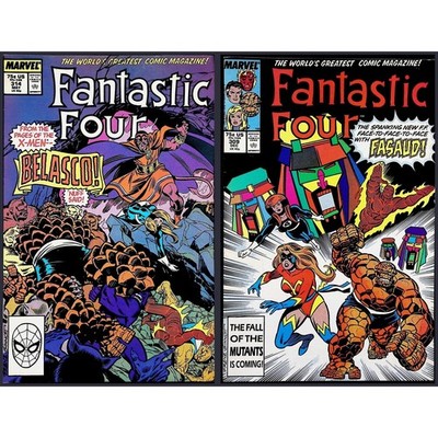 Fantastic Four 2X Comic Lot #309 314 Belasco The Thing Marvel