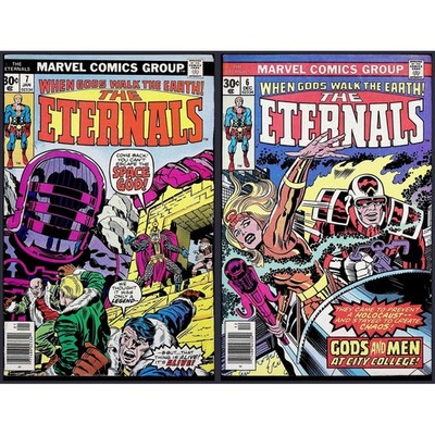 Eternals 2X Comic Lot #6 7 1st Gammenon Eson Searcher Jemiah Jack Kirby Marvel