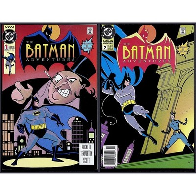 DC Comic Lot Batman Adventures #1 & #2 Newsstand Penguin Catwoman Premiere Issue