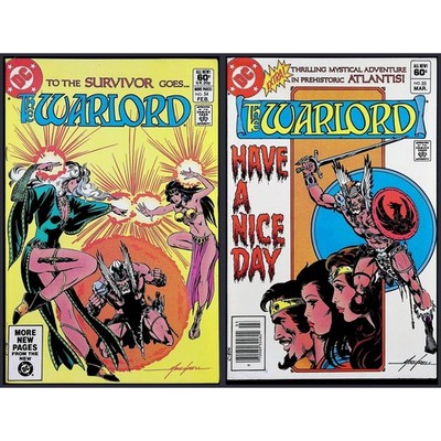 Warlord 2X Comic Lot #54 55 Newsstand 1st Arion Lord of Atlantis Mike Grell DC