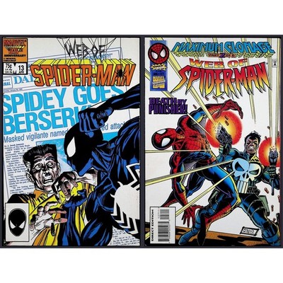 Web of Spider-Man 2X Comic Lot #13 127 Black Suit Spidey Punisher Marvel