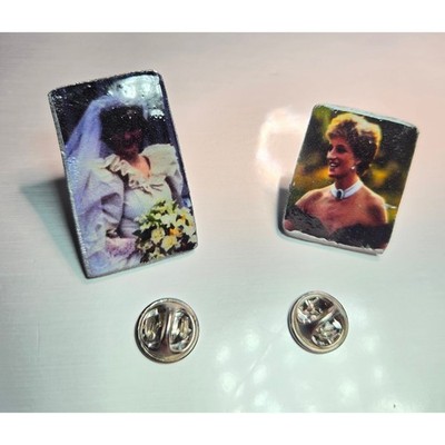 Handmade Pin Set Lady Diana Royalcore Nostalgiacore 2pc Queen of our Hearts