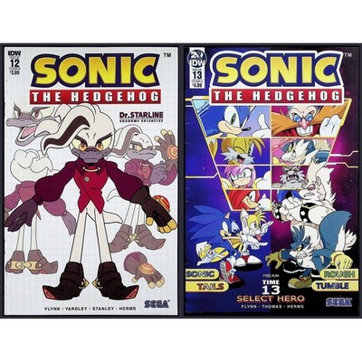 Sonic the Hedgehog 2X Comic Lot #12 13 Cover B Dr Starline Variant Tails IDW