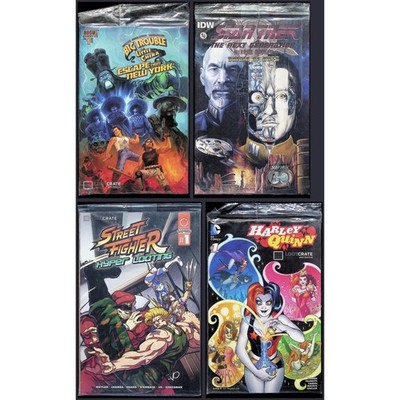 Loot Crate Exclusive 4X Comic Lot #1F 0 1 1C Harley Quinn Street Fighter IDW DC