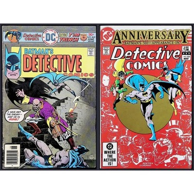 Detective Comics 2X Comic Lot #460 526 1st App Captain Stingaree Batman DC