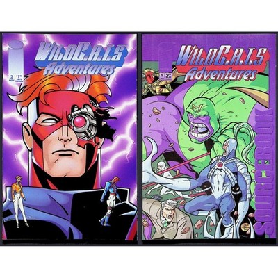 WildC.A.T.s Adventures 2X Comic Lot #2 1 Sourcebook Ty Templeton Image