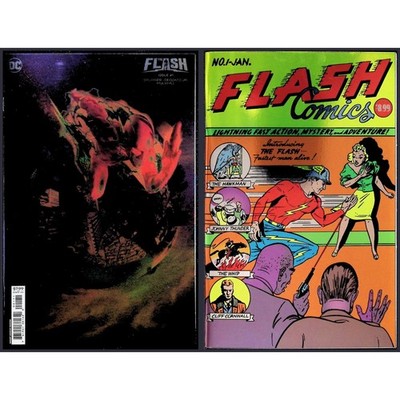 Flash 2X Comic Lot #1G 1F Rahzzah Foil 1st Uncoiled 1st Jay Garrick Hawkman DC