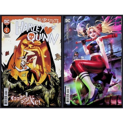 Harley Quinn 2X Comic Lot #9A 9B Derrick Chew Card Stock Variant DC